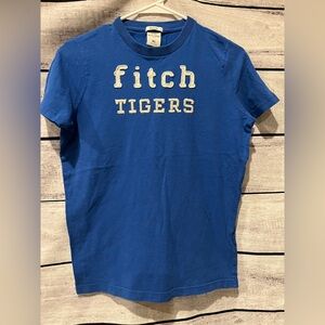 Vintage Blue Fitch Tigers T-Shirt Youth Size XL Muscle Patches and Embroidery